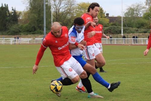 IMG 2624-Dylan-Adjei-Hersey-is-closed-down-by-Reece-Butler-L-and-Jack-Evans