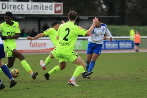 IMG 8934-Enfields-Dylan-Adjei-Hersey-shoots-under-pressure-from-Zack-Newton