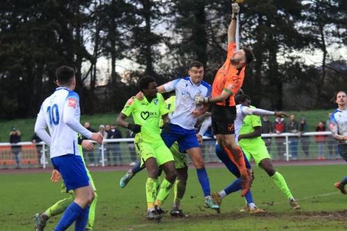 IMG 9170-Wingates-Ben-Goode-misses-his-punch-and-the-ball-drifts-just-wide-of-the-far-post