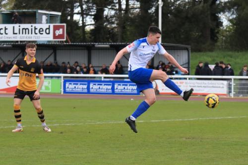 IMG 1177-Marcus-Wyllie-fails-to-control-the-ball-much-to-the-relief-of-Finlay-Titchmarsh