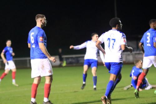 IMG 4592-Marcus-Wyllie-hits-the-crossbar-the-ball-falls-to-Dylan-Adjei-Hersey-17-whose-shot-is-saved