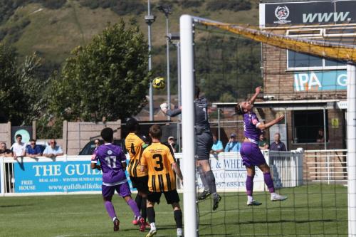 IMG 0267-Folkestone-keeper-Joe-Coleman-punches-clear