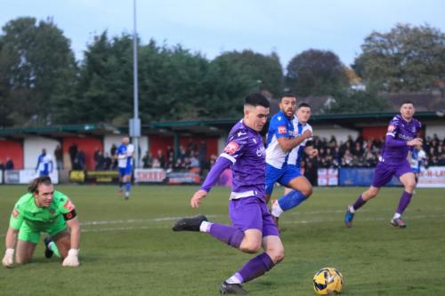 IMG 3621-After-rounding-Joe-Wright-Marcus-Wyllie-shoots-but-a-defender-clears-off-the-line