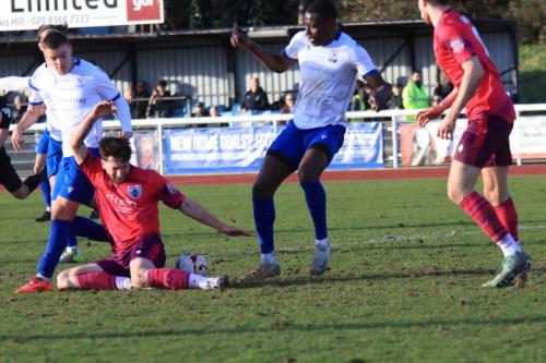 IMG 7844-Angels-Jamie-Fielding-challenged-by-Jack-Bates-L-and-Anointed-Chukwu