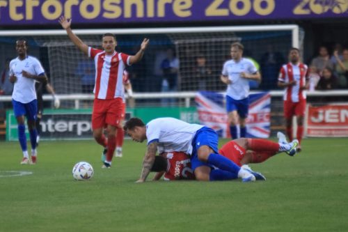 IMG 0475-Josh-Hare-appeals-as-Tommy-Wood-tangles-with-Nathan-Bertram-Cooper