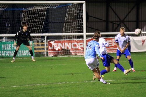 IMG 2667-Salisburys-Josh-Hedges-curls-a-shot-wide