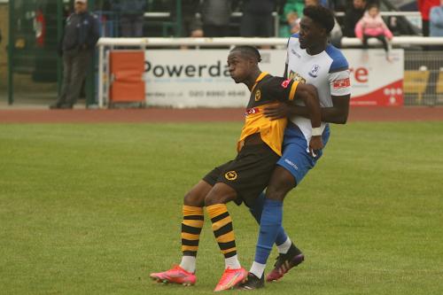 Enfield's Jerry Gyebi and Cheshunt's former Towner Ken Charles