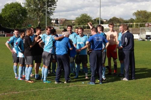 Manager-George-Borg-gives-a-final-talk-to-the-Enfield-team